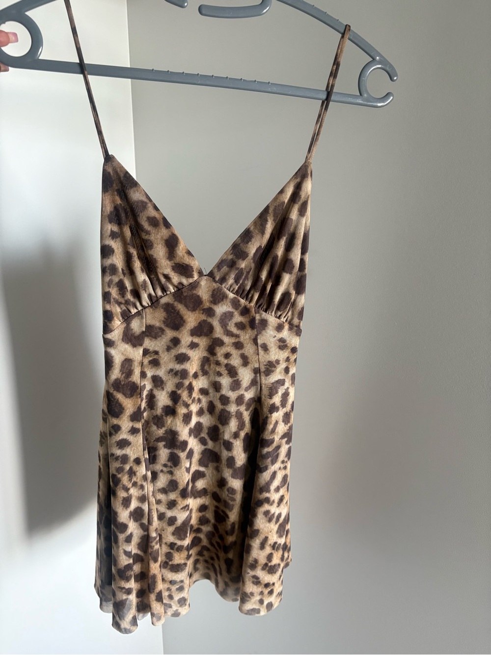 Zara Leopard Print Satin Slip - Brown & Black
